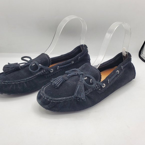 COACH NADIA SUEDE TASSEL DRIVING MOCCASINS LOAFERS - Picture 5 of 8